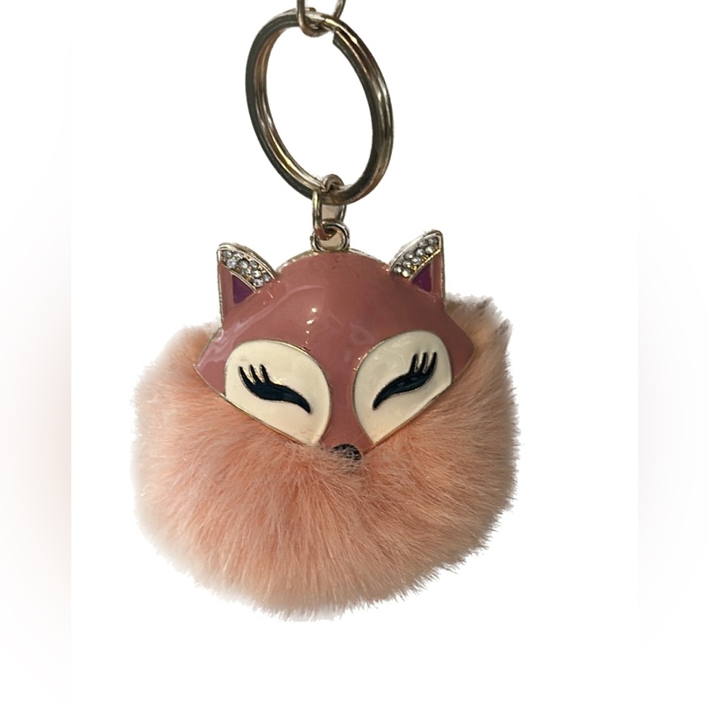 Cute Pink Fox Keychain